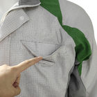 65٪ بوليستر 33٪ القطن 2٪ ألياف الكربون غرفة نظيفة الملابس معطف المختبر مضاد للحرارة
