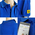 كم قصير 4٪ ألياف موصلة ESD ملابس آمنة قميص بولو مضاد للكهرباء الساكنة
