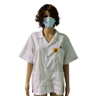 2.5mm Gird T-Shirt ملابس العمل الصناعية لغرف الأبحاث ESD الاستاتيكيه