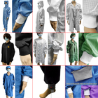 مرونة اللون الرمادي ESD مكافحة ساكنة الضلع محبوك الكفة النسيج لملابس العمل غرف الأبحاث