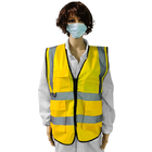 Yellow Flashing Safety High Visibility Vests With Reflective Tapes