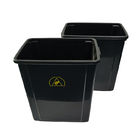 صندوق قمامة بلاستيكي أسود مضاد للكهرباء الساكنة لغرف الأبحاث / صندوق نفايات ESD