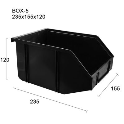 235*155*120mm PP البلاستيك العديد من التصميمات الصلبة الخالية من القصبة ESD صندوق الشحن المضاد للحرارة