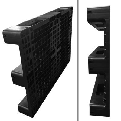 1200*800*140ملم ESD التراص الأسود البلاستيكية الكترونية لقطاع الصناعة