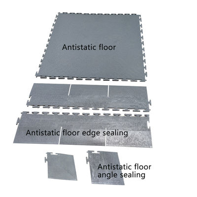 600x600mm ESD قابل للإزالة مضادة للستاتيكية متداخلة مادة الأرضيات الفينيل PVC للمستشفى / غرفة نظيفة