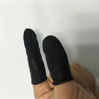 قفازات سوداء مريحة مضادة للكهرباء الساكنة ، واقي إصبع من اللاتكس ، سطح أملس