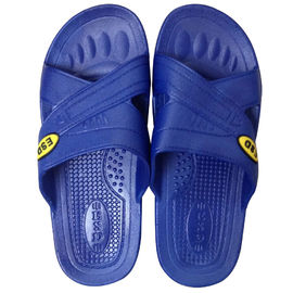 أزرق أسود أبيض ESD Safe Materials SPU ESD Slipper نوع الصليب رمز منقوش
