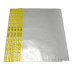 بولي إيثيلين A4 A3 Esd حافظة مستندات 11 ثقوب محفظة ملفات حواف صفراء ناعمة