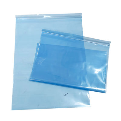 كيس الحماية الأزرق PE ESD Zip Lock لحجوزات الغرف النظيفة المكونات الإلكترونية الصغيرة والمتوسطة الحجم