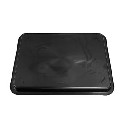 530x365x43mm ESD الصناديق المربعة المضادة للحرارة الأسود البلاستيك مستطيل ضحل ESD الصندوق ESD دائرة إلكترونية