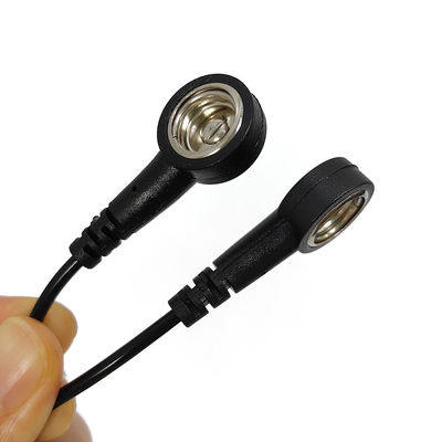 ESD Antistatic PU Grounding Wire أسود أسلاك PU مستقيمة 30.5CM لـ ESD Mat مع كلا الطرفين 10MM Buckle