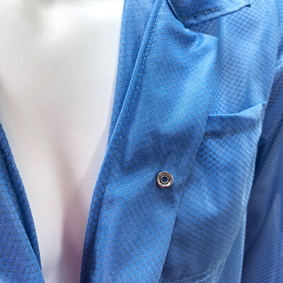 سترة غرفة نظيفة مضادة للستاتيكية ESD مع قماش الشبكة الماسية