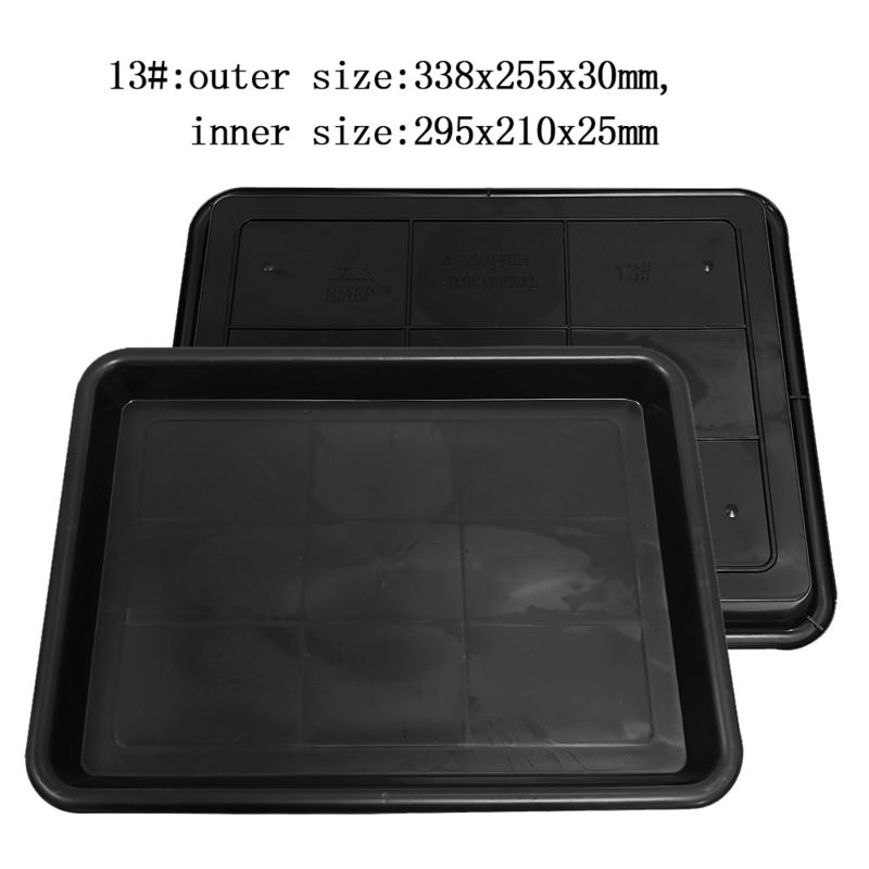 338x255x30mm علبة مربعة مضادة للستاتيكية أسود بلاستيك مستطيل علبة ضحلة ESD دائرة إلكترونية