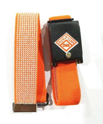 حزام مطاطي محبوك باللون الأزرق البرتقالي المارون اللاسلكي ESD حزام معصم مضاد للكهرباء الساكنة