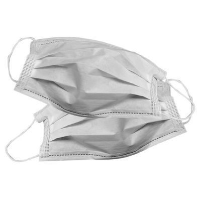 قناع الوجه الأبيض غير المنسوج القابل للتصرف 3 طبقات لغرفة الأبحاث